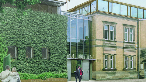 Entwurf der Front des Museums für Sepulkralkultur Kassel